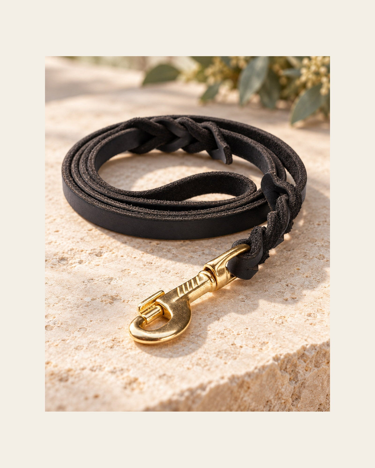 Heritage Lead — Braided Leather Dog Lead — heritage lead detail