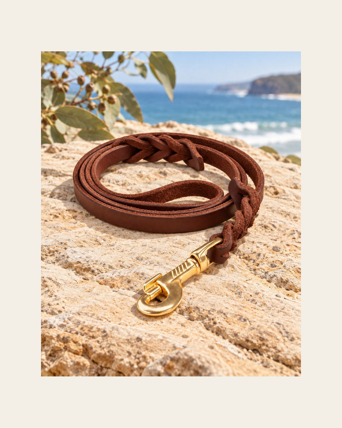 Heritage Lead — Braided Leather Dog Lead — heritage lead variant chestnut brown