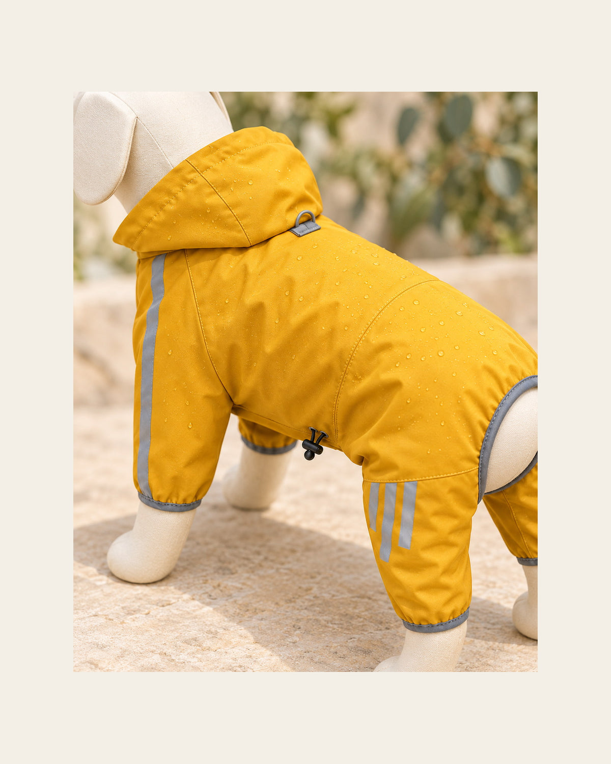 Weather Shell — Reflective Dog Raincoat — weather shell detail