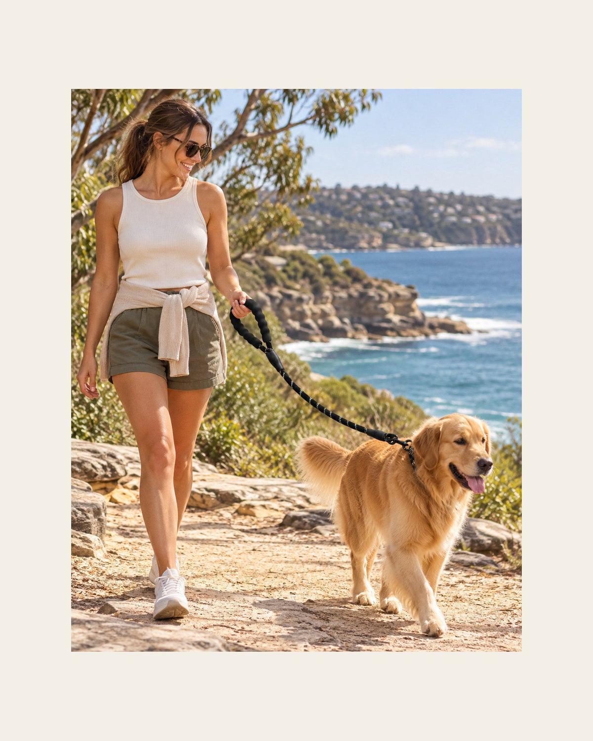 Sutton Lead — Reflective Rope Dog Leash — sutton lead lifestyle