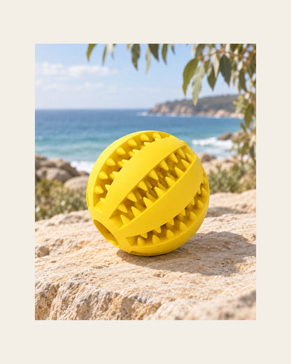 Mint Treat Ball — Textured Enrichment Toy — mint treat ball variant yellow