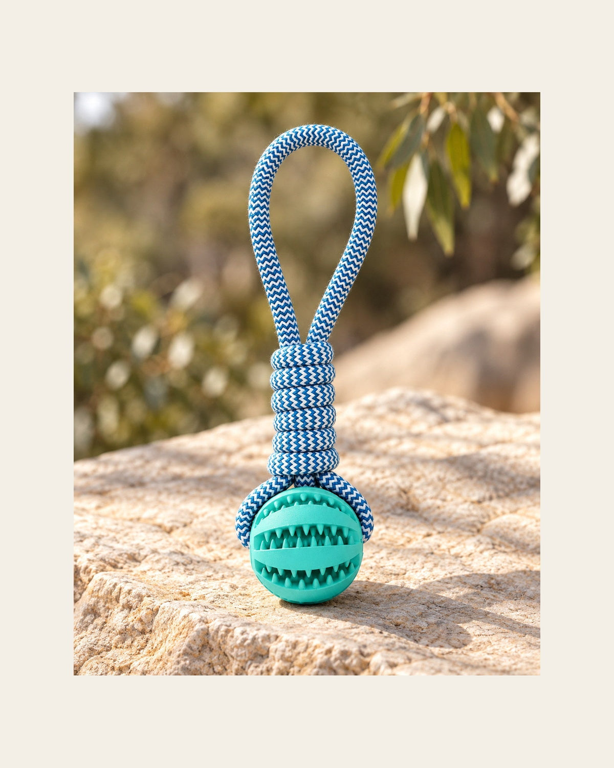 Forage Rope Ball — Treat-Dispensing Toy — forage rope ball detail