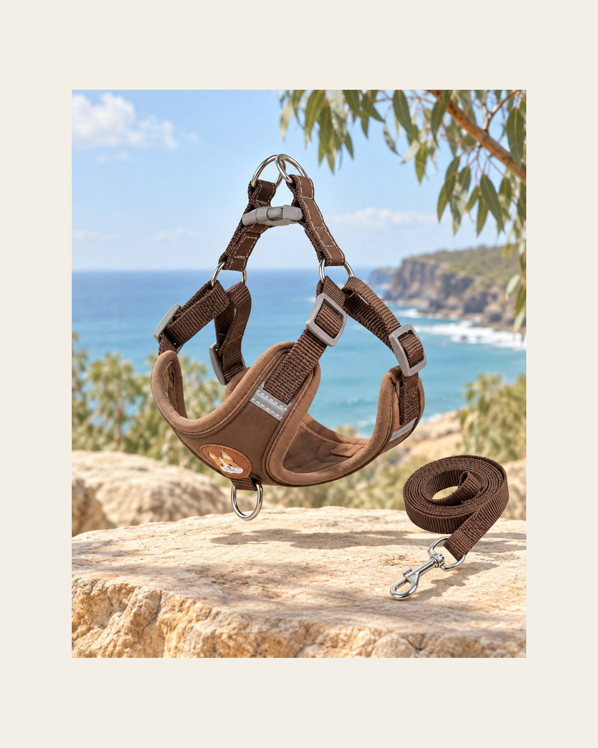 Everyday Harness Set — Reflective Harness & Lead — everyday harness set variant coffee