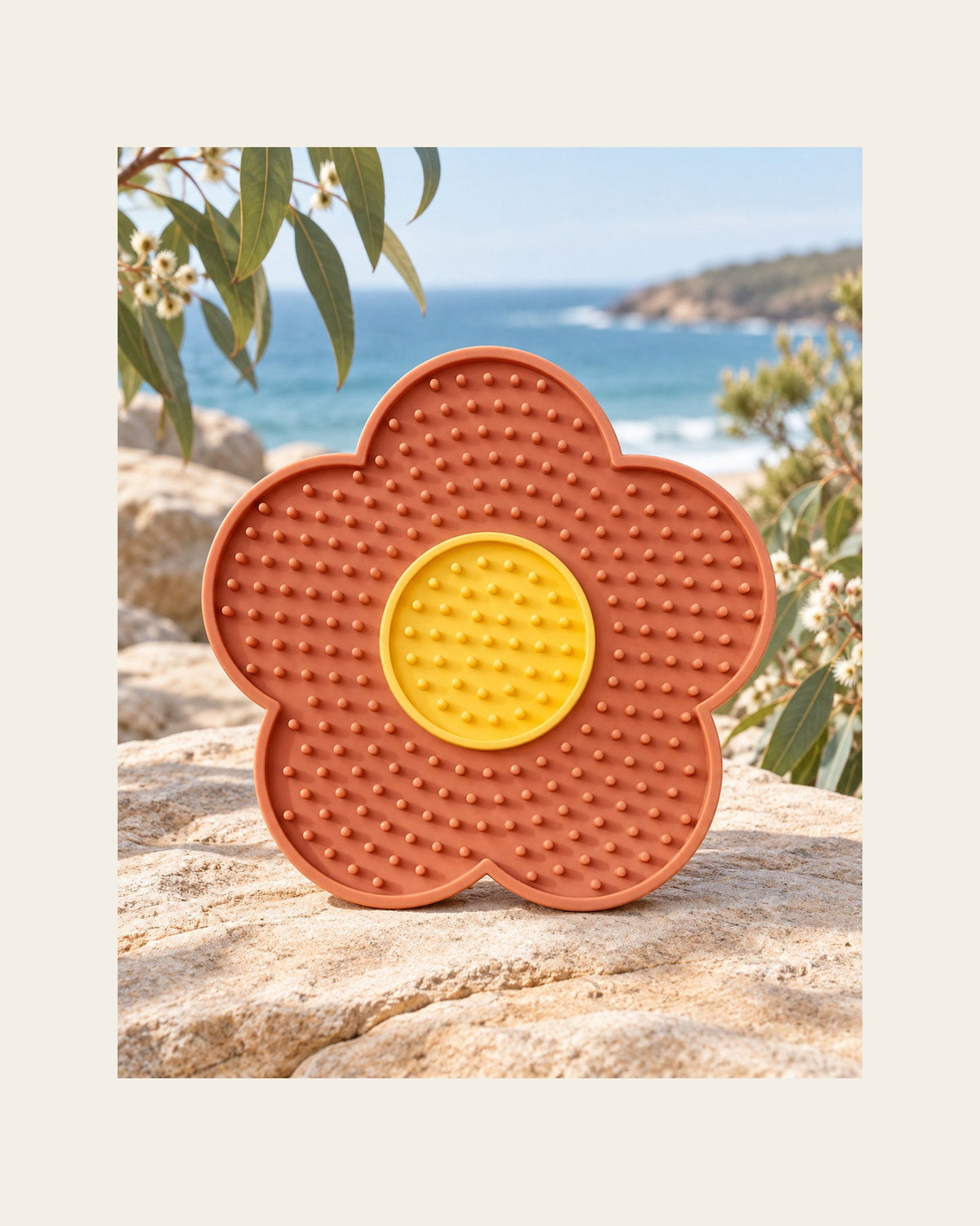 Calm Lick Mat — Suction Slow Feeder — calm lick mat variant terracotta