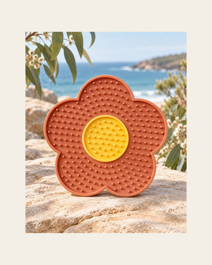 Calm Lick Mat — Suction Slow Feeder — calm lick mat variant terracotta