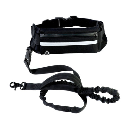 The Field Runner hands-free leash with an orange trim pouch