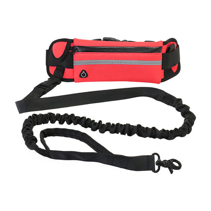 The Field Runner hands-free leash with a green trim pouch