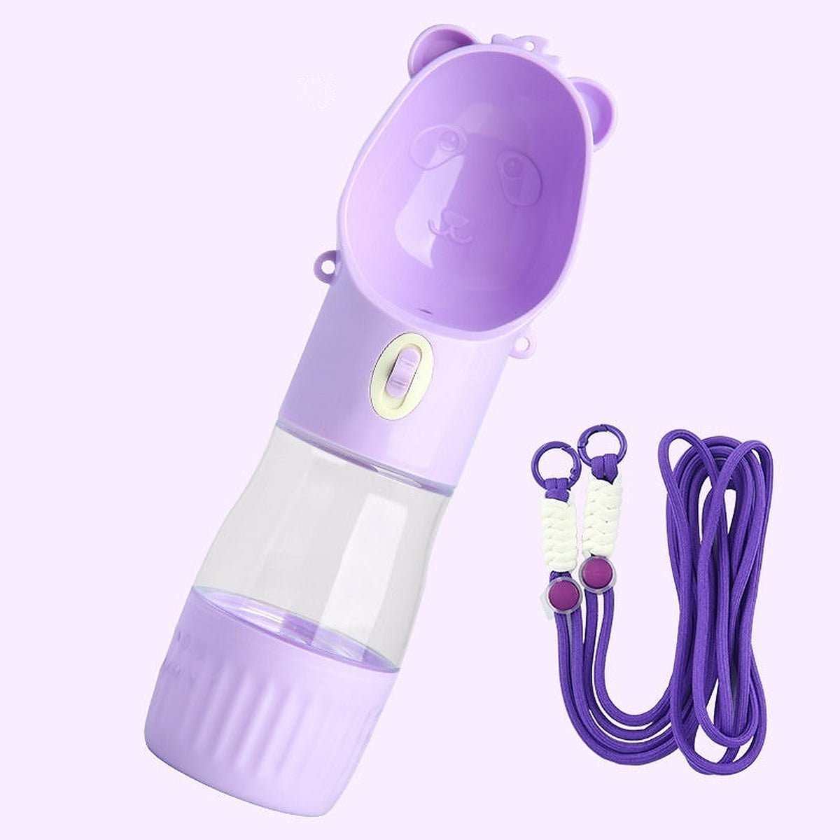 The Rover Bottle in purple with the food compartment fitted at the base