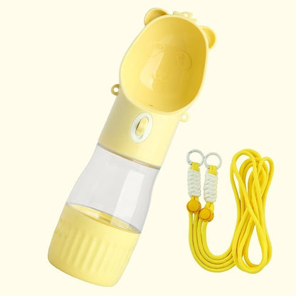 The Rover Bottle in yellow with the food compartment fitted at the base