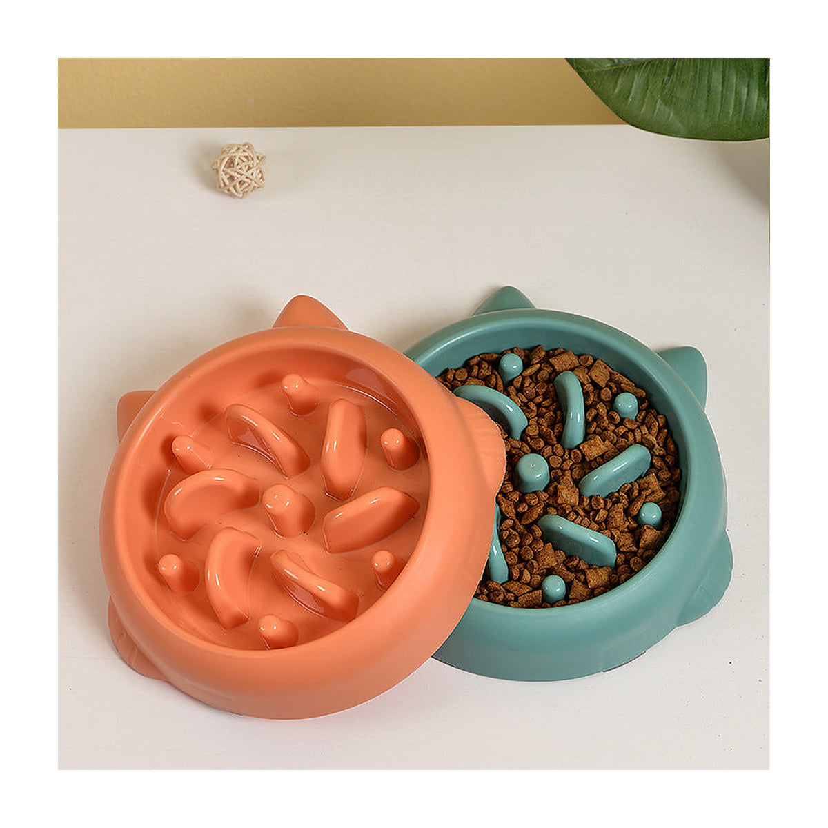 The Slow Bowl shown in teal, coral and pink colourways