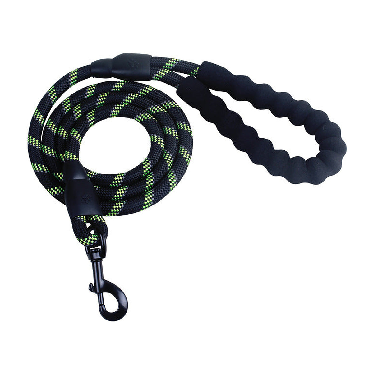 The Sutton Lead reflective rope dog leash in a green colourway