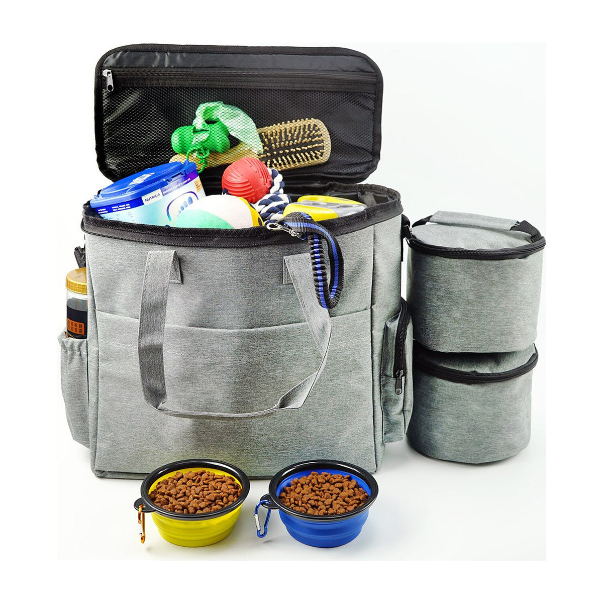 The Weekender Food Bag packed with food containers, bowls and accessories