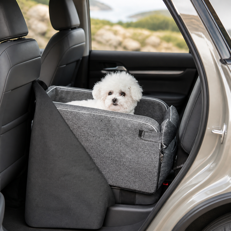 Grey Backseat Guard installed in a neutral SUV